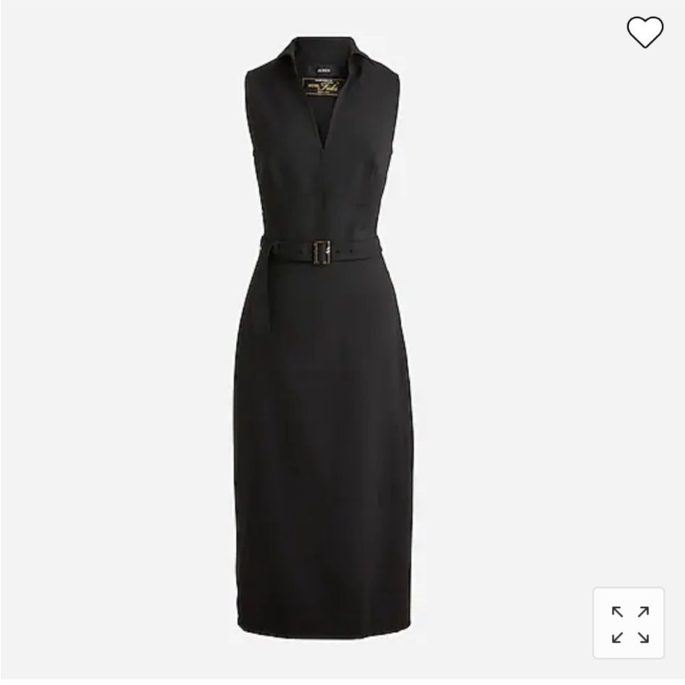 J Crew Style BK707 Belted Italian Wool Collared Sheath